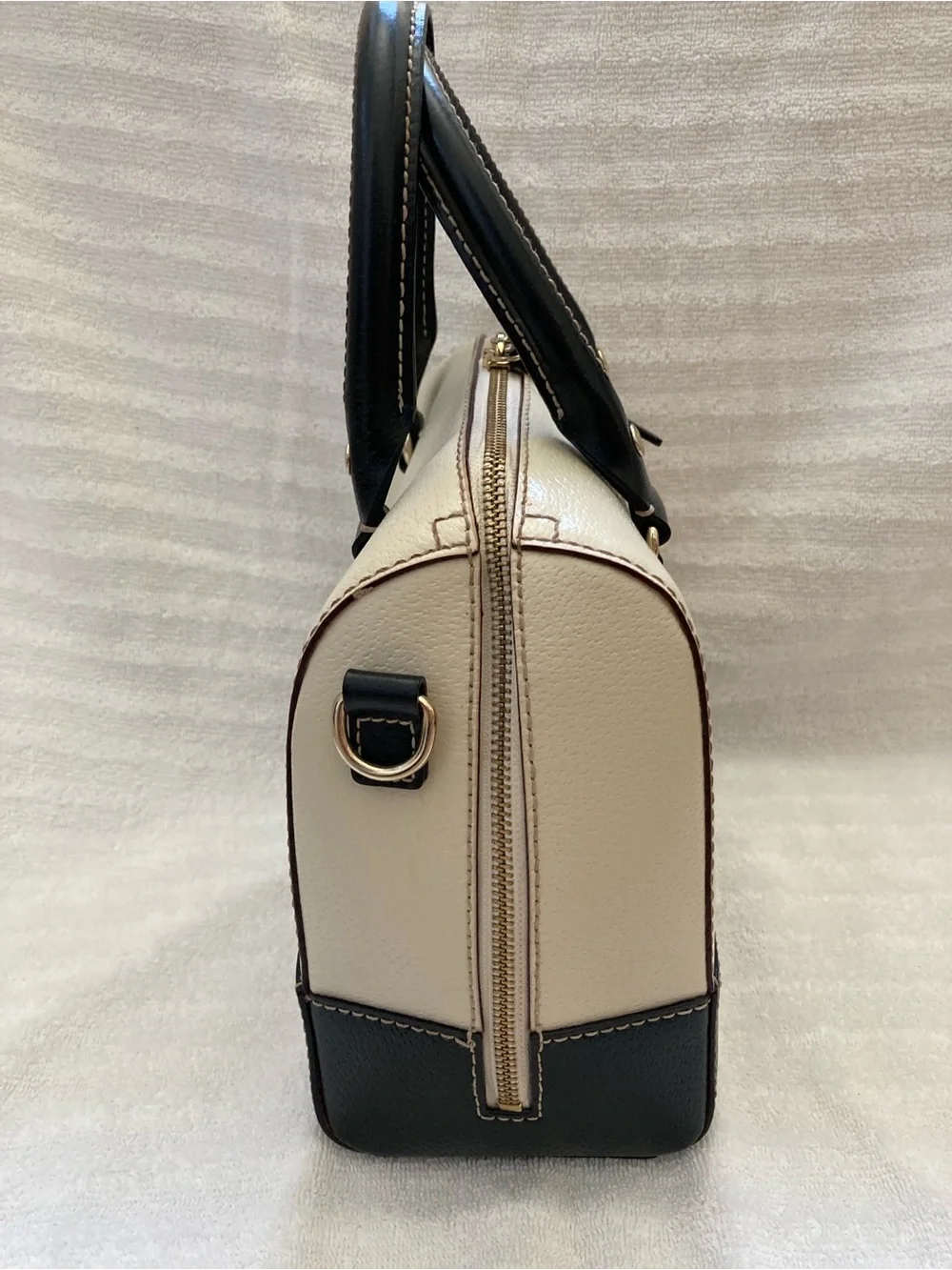 kate spade Two-Tone Cream and Black Dome Satchel